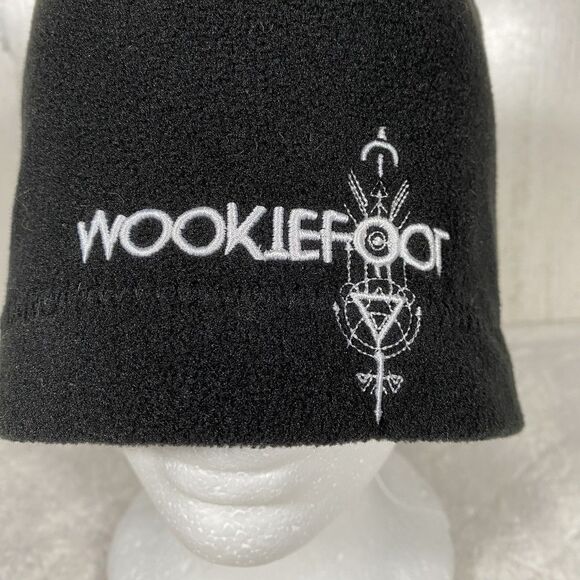 Vintage Y2K WookieFoot Band Beanie Hat Skull Cap Fleece Black Unisex - Picture 2 of 5